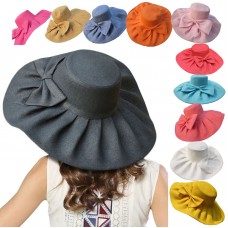 Huge Sun Beach Floppy Hats Linen Wide Brim Kentucky Derby Mujers Hats A047  eb-31663950